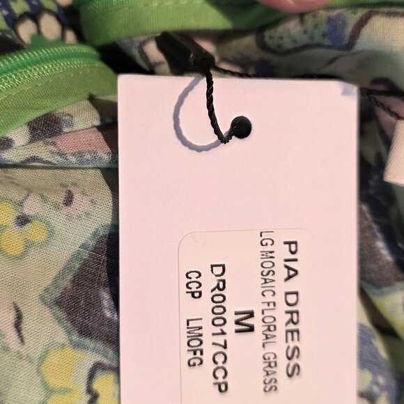 NEW $425 RHODE PIA SHIRRED MINI DRESS IN MOSAIC FLORAL GRASS PRINT SIZE M - Picture 6 of 7